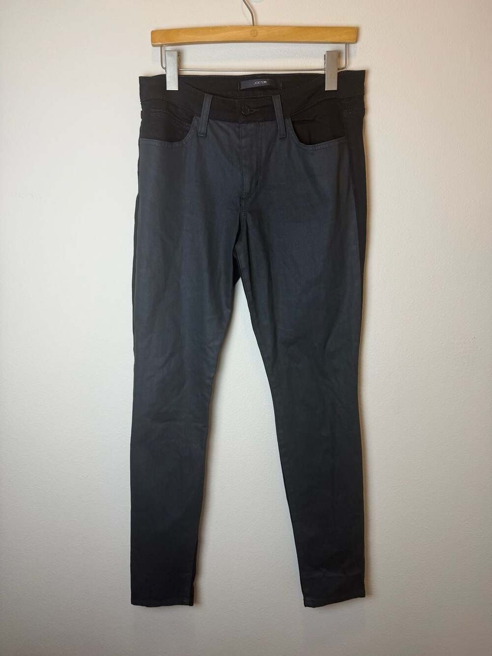 Joe's Jeans Coated Pants Size 30 Black Skinny